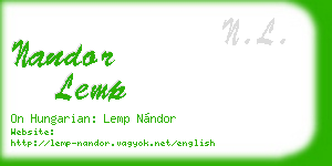nandor lemp business card